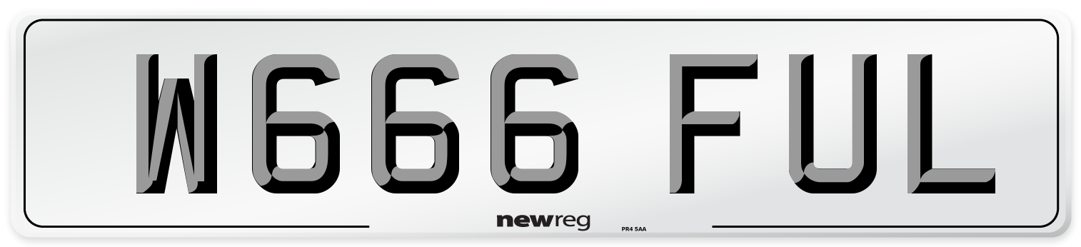 W666 FUL Number Plate from New Reg